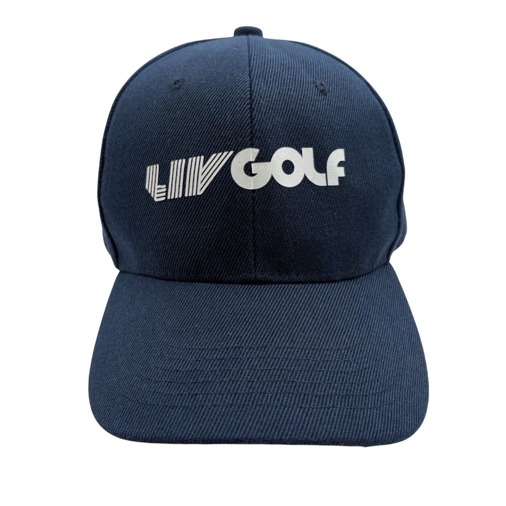 LIV Golf Hat Unisex OS Navy Blue Logo Baseball Cap Adjustable Strapback Sport